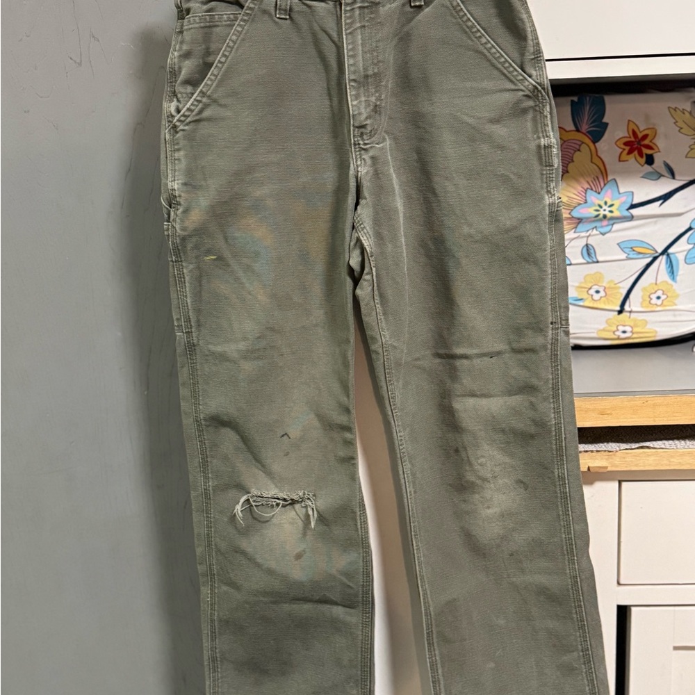 Carhartt Green Straight Pants Durable Style